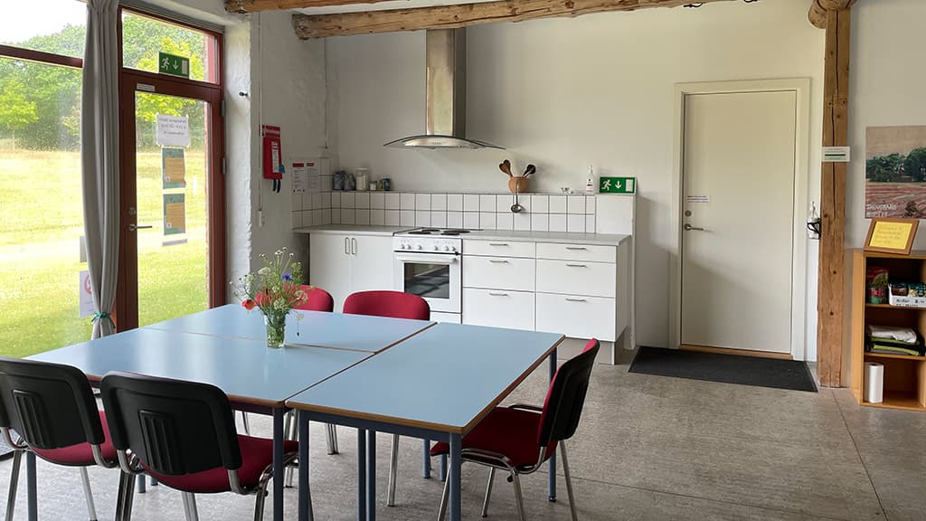 Køkken på herberget Hald Hovedgaard